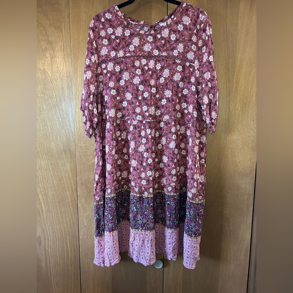 Knox Rose Floral Midi Dress - Pink and Purple